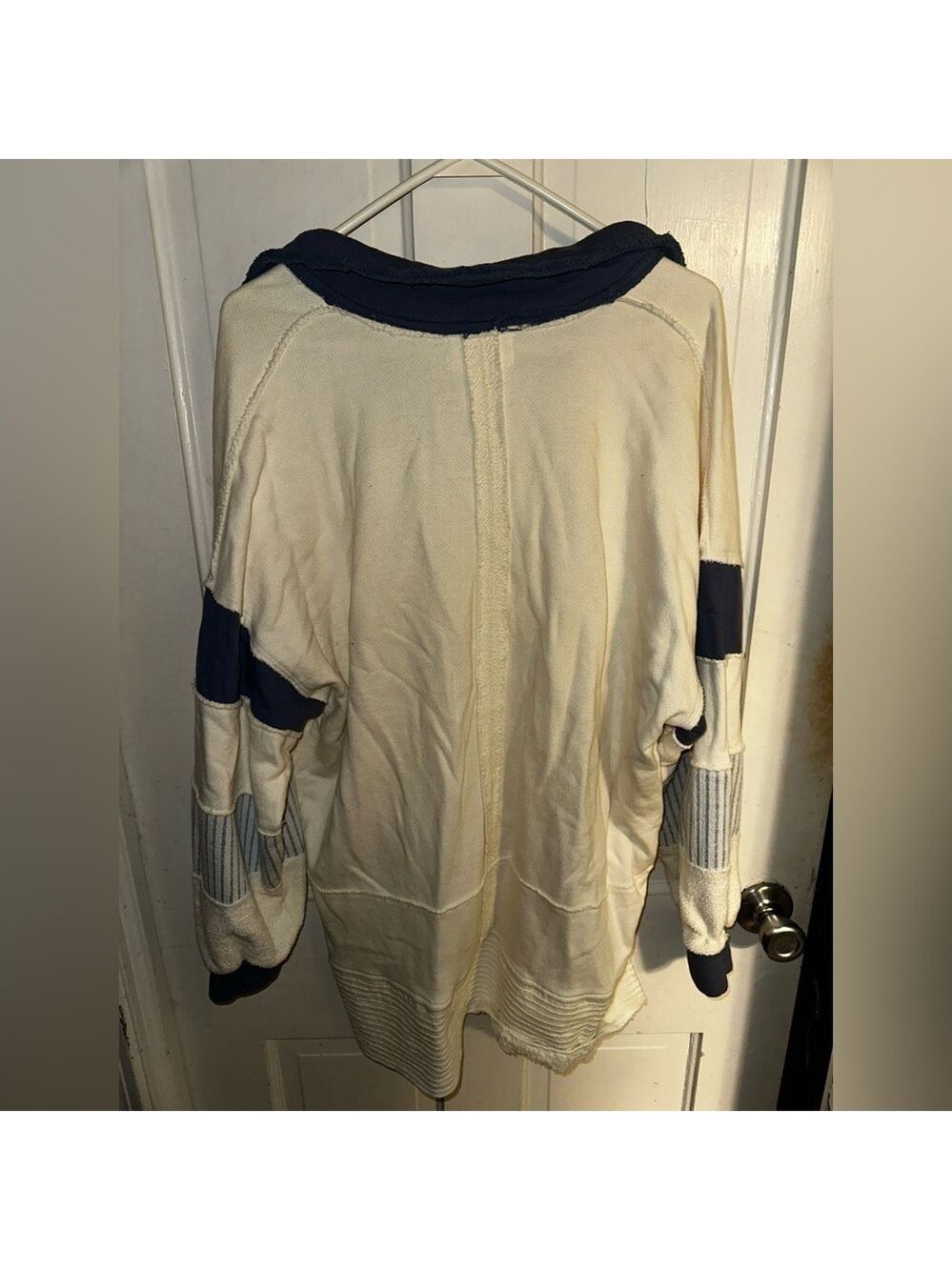 BUCKETLIST Brand French Terry Colorblock Collared Pullover Nautical - Picture 8 of 8